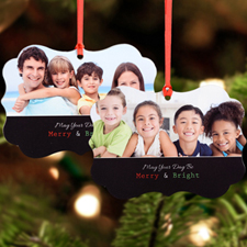 Merry And Bright Personalised Metal Ornament