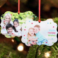Warm Holiday Wishes Personalised Metal Ornament