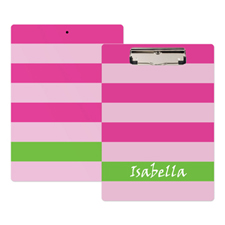 Pink Stripe Personalised Clipboard