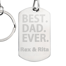 Best Dad Ever Personalised Dog Tag Keychain