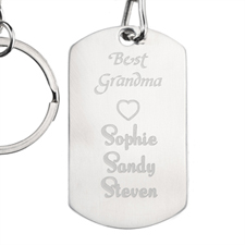 Best Grandma Personalised Dog Tag Keychain
