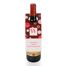 Polka Dots Personalised Wine Tag, set of 6