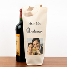 Wedding Photo Personalised Cotton Wine Bag Bag