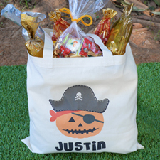 Pirate Jack O' Lantern Personalised Halloween Trick Or Treat Bag