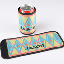 Colourful Zig Zag Personalised Can And Bottle Wrap