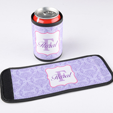 Purple Vintage Personalised Can And Bottle Wrap