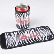 Zebra Skin Personalised Can And Bottle Wrap
