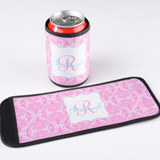 Pink Vintage Personalised Can And Bottle Wrap