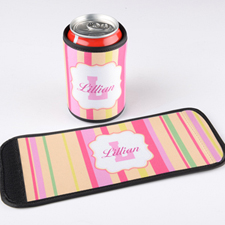 Rainbow Stripe Personalised Can And Bottle Wrap