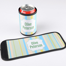 Pastel Stripe Personalised Can And Bottle Wrap
