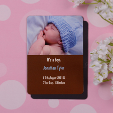 Personalised Baby Boy Coco Birth Announcement Photo Magnet