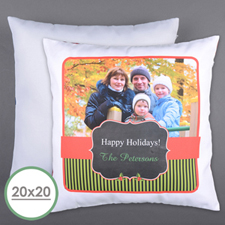 Classic Holiday Personalised Photo Large Pillow Cushion Cover 20