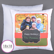 Classic Holiday Personalised Photo Large Cushion 18