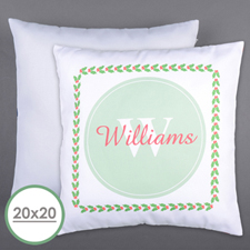 Holly Personalised Family Initial Large Pillow Cushion Cover 20