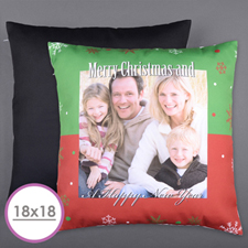 Merry Christmas Personalised Photo Large Cushion 18