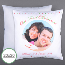 Our First Christmas Personalised Photo Large Pillow Cushion Cover 20