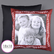 Red Frame Personalised Photo Large Cushion 18