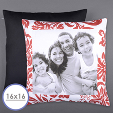 Red Floral Personalised Photo Pillow Cushion Cover 16