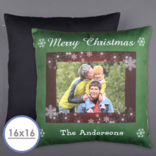 Christmas Snowflake Personalised Photo Pillow Cushion Cover 16