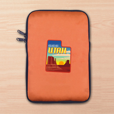 Custom Full Colour Print Logo Ipad Mini Sleeve, Orange