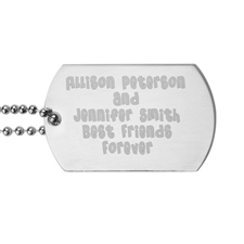 Best Friends Personalised Message Engraved Dog Tag Pendant