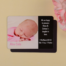Personalised I Am A Girl Black Birth Announcement Photo Magnet