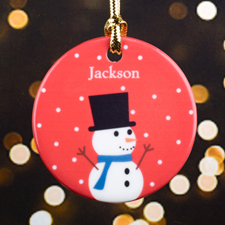Snowman Personalised Christmas Ornament