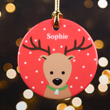 Reindeer Personalised Christmas Ornament