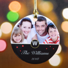 Monogrammed Personalised Photo Christmas Ornament