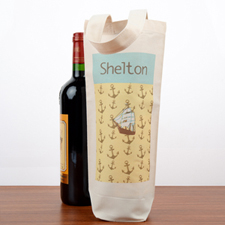 Sailing Personalised Wine Cotton Tote Bag