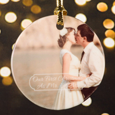 Mr. & Mrs. First Christmas Personalised Photo Porcelain Ornament