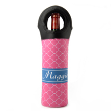 Hot Pink Clover Personalised Wine Tote Bag