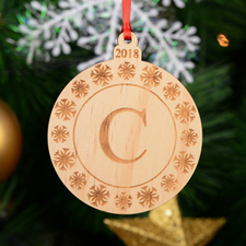 Snowflake Personalised Engraved Wooden Ornament