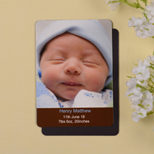 Personalised Meet Mr Coco Birth Announcement Photo Magnet