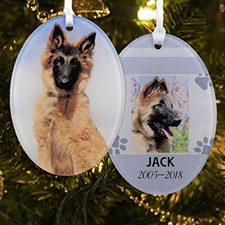 Memorial Dog Personalised Photo Acrylic Oval Ornament