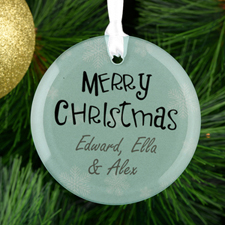 Personalised Merry Christmas Glass Round Ornament