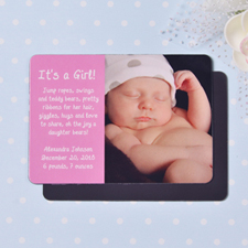 Personalised First Girl Birth Announcement