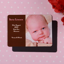 Personalised First Girl Coco Birth Announcement Photo Magnet
