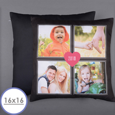 Four Collage And Heart Personalised Photo Pillow 16