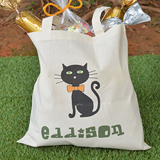 Cat Personalised Halloween Trick Or Treat Bag For Boys