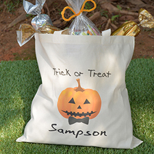 Pumpkin Personalised Halloween Trick Or Treat Bag For Boys
