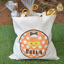 Candy Corn Personalised Halloween Trick Or Treat Bag For Girl