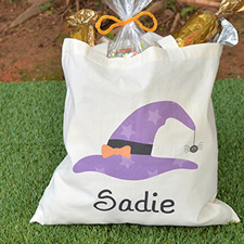 Star Witch Hat Personalised Halloween Trick Or Treat Bag