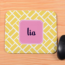 Yellow Grid Personalised Mousepad