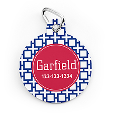Navy Cross Personalised Pet Tag Round Shape