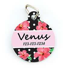 Rose Triangle Personalised Pet Tag Round Shape