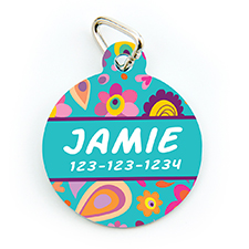 Spring Personalised Pet Tag Round Shape