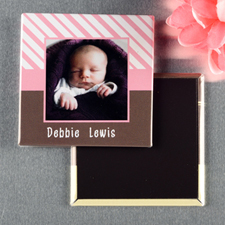 Baby Pink Frame Personalised Photo Magnet Keepsake