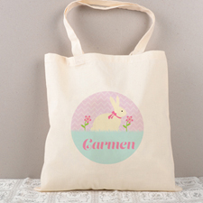 Easter Bunny Flower Personalised Tote For Kids