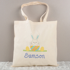 Easter Bunny Egg Personalised Tote For Boys